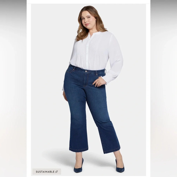 NYDJ Jeans Tummy Control No Gap Pull On Waist Match Relaxed Flare Plus Size 0X - Picture 1 of 12